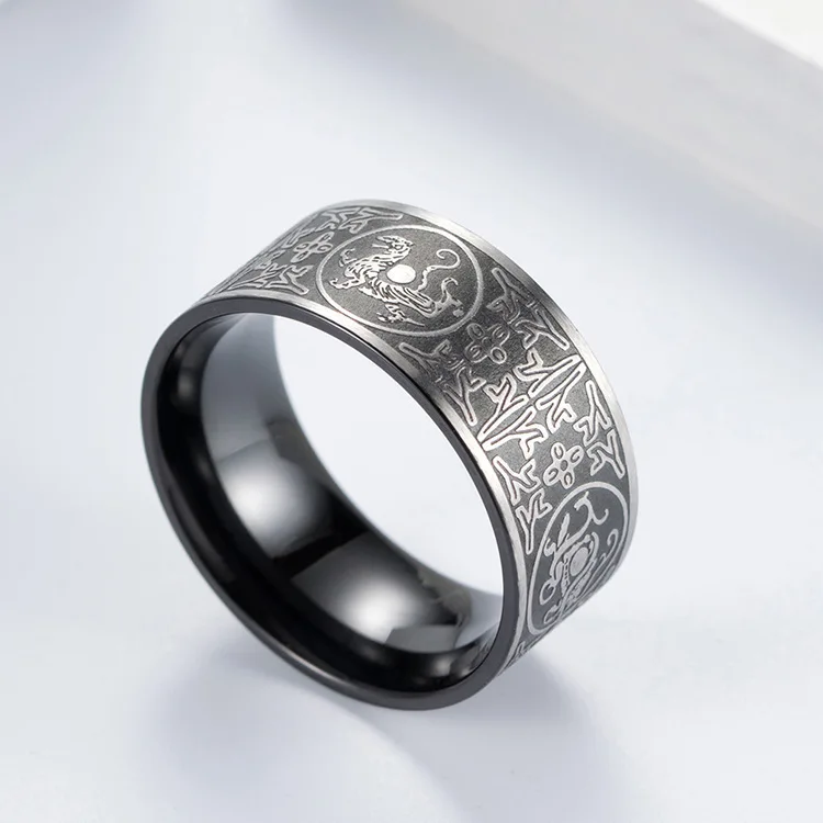 FntYcm, нордическая Руна Викинга, мужское кольцо из нержавеющей стали, древние звери-хранители, кольцо, дракон, белый тигр, резные свадебные кольца