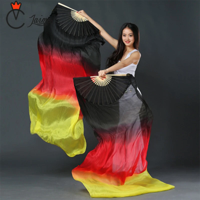 high quality 20 colors 100% silk veils dance fans belly dance fans bamboo ribs long silk fans Stage Performance Property props high quality 20 colors 100% silk veils dance fans belly dance fans bamboo ribs long silk fans Stage Performance Property props