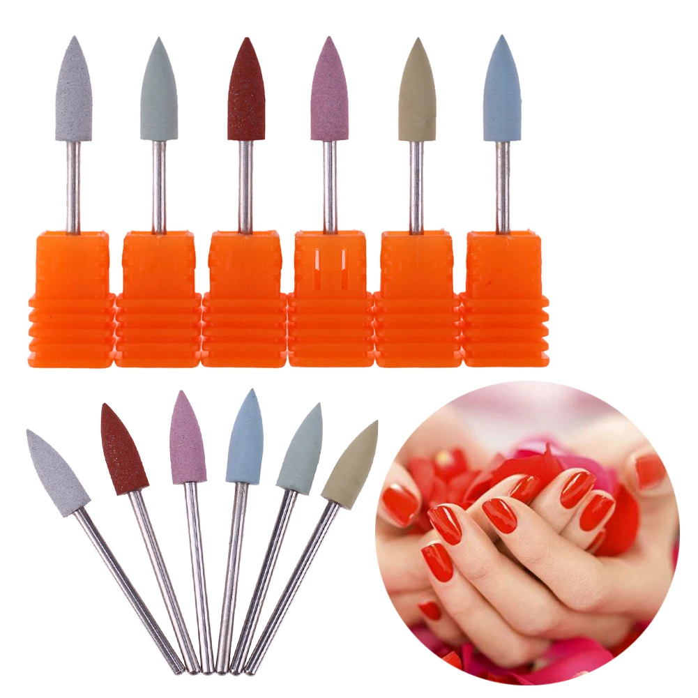 

6pcs Silicone Nail Grinding Head Manicure Polish Remove Brush Portable Nail Polishing Removal Files Manicure Pedicure File Tools
