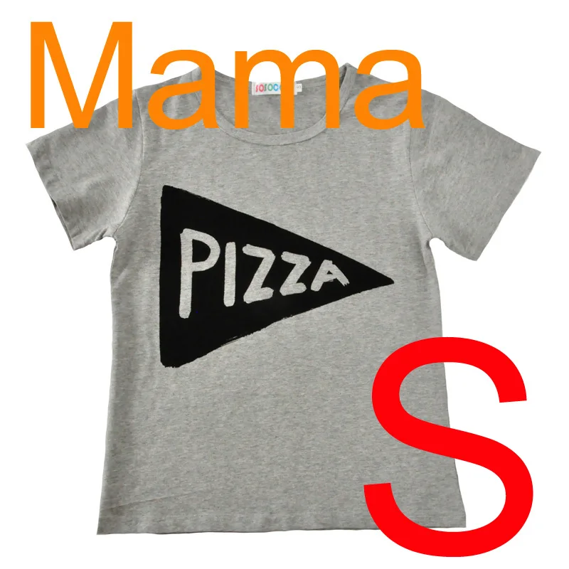 SOSOCOER/Одинаковая одежда для всей семьи футболка для мамы и дочки, папы и ребенка летний комбинезон года с рисунком медведя, папы, мамы, комплекты для малышей - Цвет: Pizza MAMA S