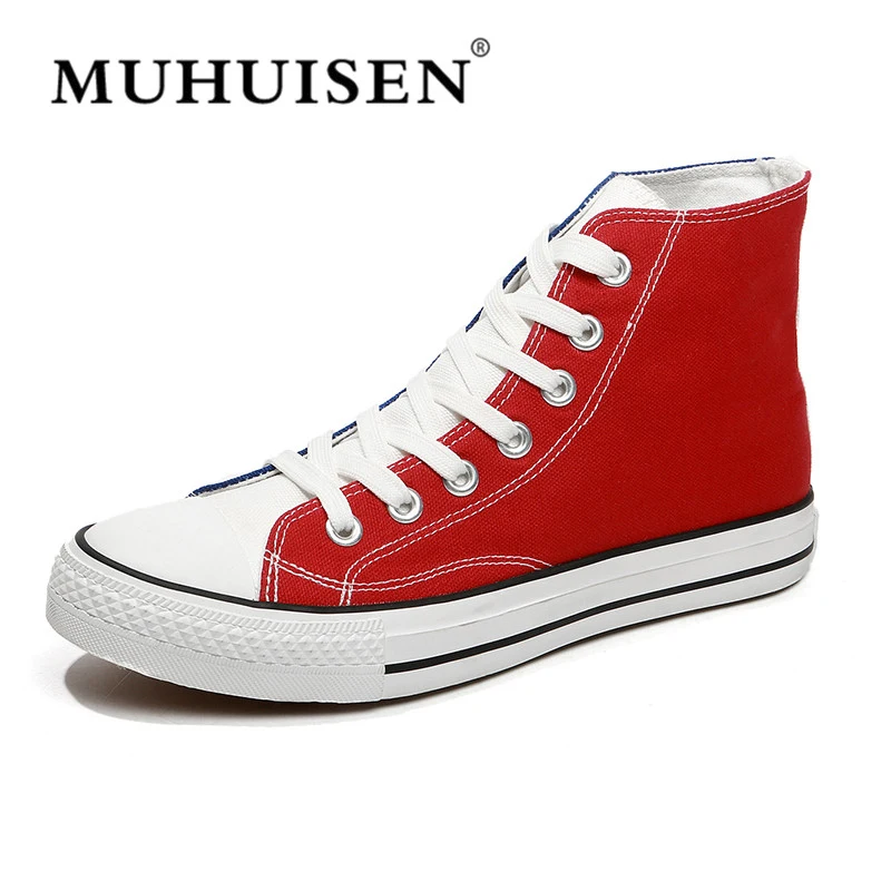 

2018 New Fashion Men's Vulcanity Shoes High-top Canvas Sneakers for Men Flats Casual Shoes Men's Footwear