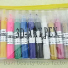 12 цветов Профессиональный 3D Multi-поверхность ногтей краски/uv гель, акрил Дизайн 3D дизайн ногтей Краска Трубка Draw картина