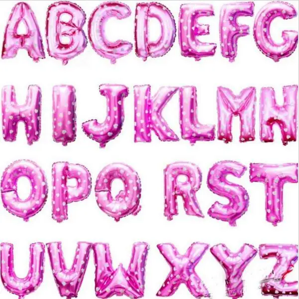 

16Inch Pink Alphabet A-Z Letters Balloons Foil Balloon Birthday Party Wedding New Year Celebration Decoration helium Balloon
