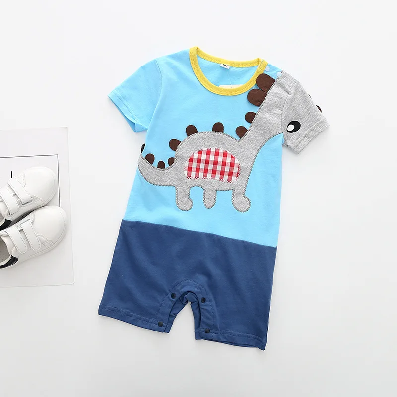 Г. Детские комбинезоны, летняя стильная одежда из хлопка для маленьких мальчиков и девочек одежда с короткими рукавами и рисунком динозавра для новорожденных 3, 6, 9 месяцев