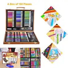 HOT-150pcs инструменты для рисования большая коробка кисть акварельный карандаш акварельный детский Канцелярский набор деревянная коробка