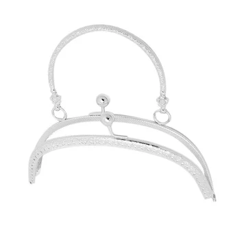 

5 pcs of 1PC Metal Purse Bag Frame Kiss Clasp Lock Silver Tone Size:16.5x9.5cm