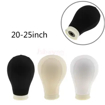 

Canvas Block Cork Head Mannequin Head Wig Making Styling Hat Cap Display Model Stand with Mount Hole - 20/21/22/23/24/25 inch