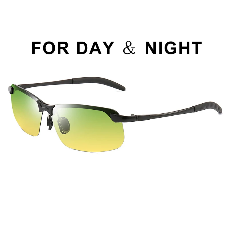 День солнечные очки ночного видения Для мужчин Брендовая Дизайнерская обувь поляризированная накладка на автомобиль водителей Мужской безопасности для вождения, рыбной ловли, UV400 очки - Цвет оправы: C3