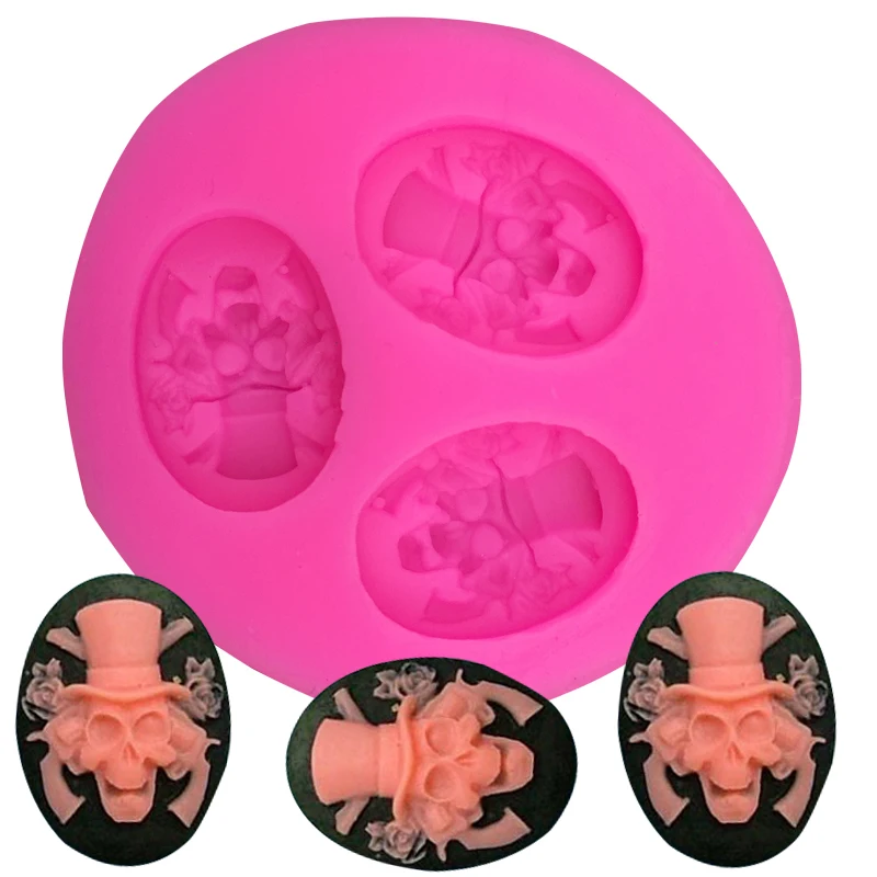 

Halloween Kiki's head Shape fondant silicone mold kitchen baking chocolate pastry candy Clay making cupcake decoration FT-0106
