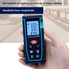 

SNDWAY Distance Laser Meter Handheld 40-100M Rangefinder Trena Tape Range Finder Build Measure Device Ruler Tester Tool Bubble