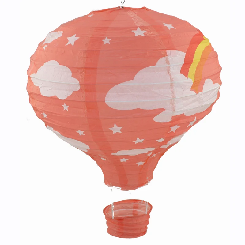 5 Pieces Hot Air Balloon Lanterns Rainbow Color Paper Lanterns 30cm