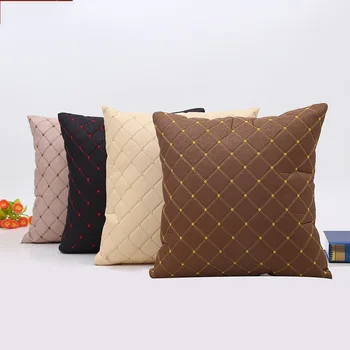 

Retro Vintage Lattice Pillow Case Cover Strip PillowCase Bedroom Home Office Decorative Black Brown Throw Pillowcases Capa