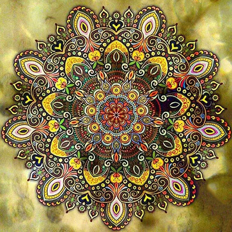 

New 5d Diy round Diamond Painting Cross Stitch Flowers Colorful Mandala Diamond Mosaic square Embroidery Decoration Gift