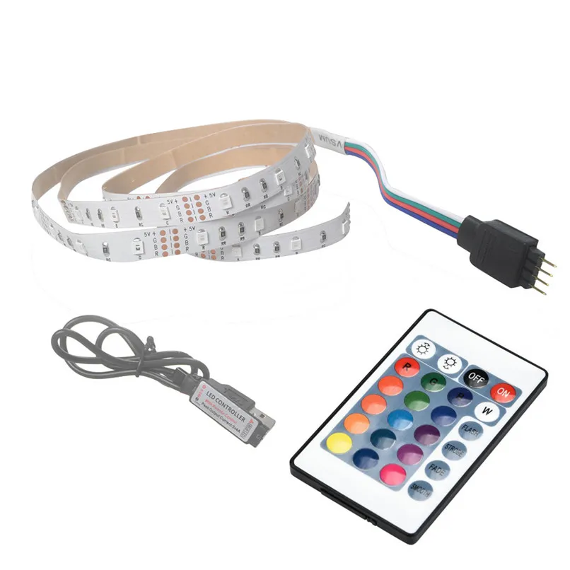 LED Strip Light 50-200CM USB LED Strip Light TV Back Lamp 2835RGB Colour Changing + Remote Control #4P26 (15)