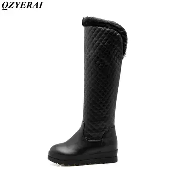 

QZYERAI Winter warm to the bottom cover flat bottom female boots snow boots women shoes suitable for ultra-low temperature