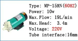 Циркуляционный водяной насос с магнитным приводом, MP-20R, 60 Гц, 220 В, цикл химических удобрений, реактивная жидкость, поглощающая газ, для мытья башен