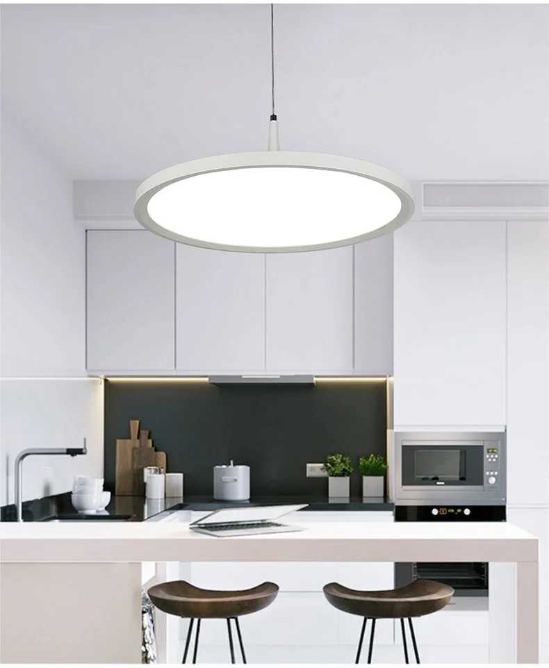 Ins светодиодный дизайнерский акриловый стеклянный современный минималистичный круглый подвесной светильник для кухни, ресторана, столовой, Декор, подвесной светильник