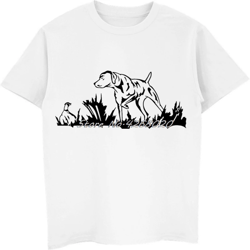 

Creative Fashion Dog Hunt Bird Print T-shirt Men's Cotton Short Sleeve O-neck T Shirt Male Harajuku Shirt Fitness Streetwear