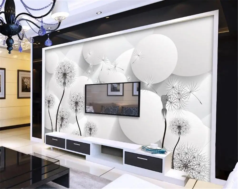 

3d Wallpaper Wall Promotion Modern minimalist fashion floral 3D TV background wall HD Superior Interior Decorations