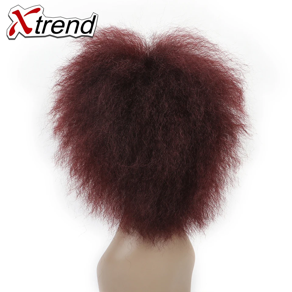 Xtrend 6inch 100g coco wig Short Synthetic Fluffy Wig African Black Women Yaki Straight Wig