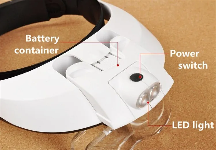 Goede Multi Power LED Verlichting Hand Gratis Hoofdband Vergrootglas Helm Vergrootglas Repareren Hoofd Vizier Dental Chirurgische Loupe