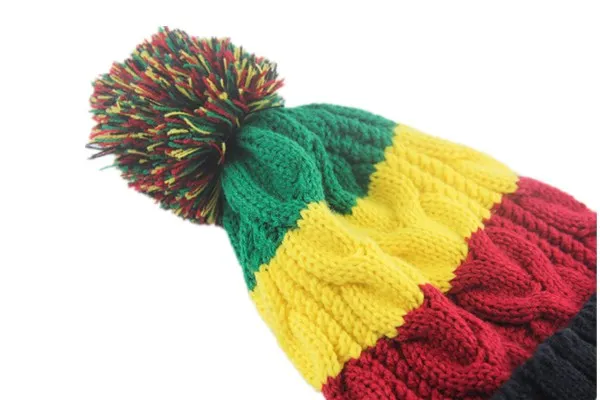 Bob Marley Jamaica Rasta Slouch Beanie шапка теплый берет зимняя шапка регги разноцветная полоса хип-хоп мешковатые