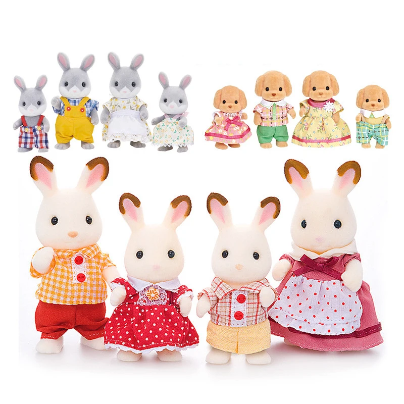 Sylvanian Families кукольный домик пушистая фигурка животного Семейный комплект кролик/медведь/собаки/белки/кошка/овца/обезьяна новинка