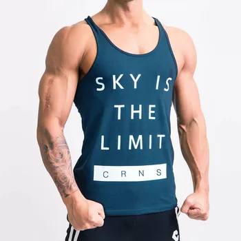 

New Mens Bodybuilding Tank Top Casual Cotton Skinny Sleeveless Shirt Undershirt Male Gyms Fitness Singlet Vest Crossfit Clothing