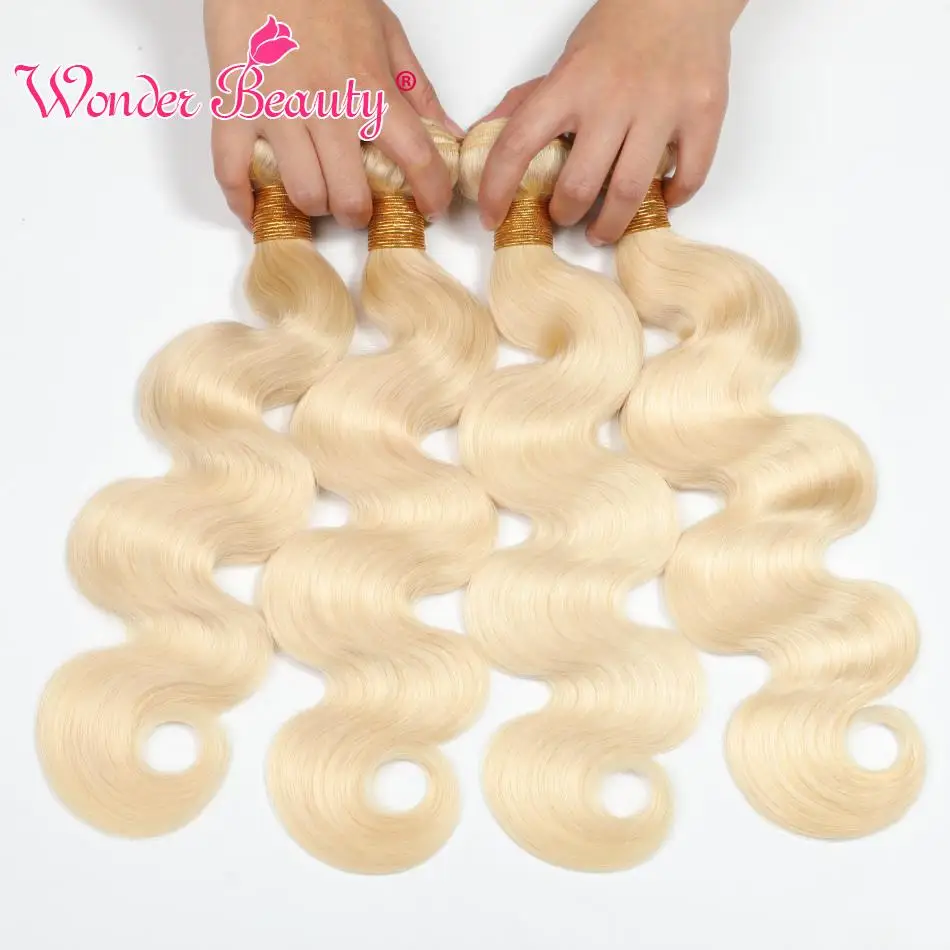 

Wonder beauty 1/3/4 Pcs Lot 613 Blonde Hair Peruvian Body Wave Remy Hair Weft Human Hair Weave Bundles 10-24inch Free Shipping