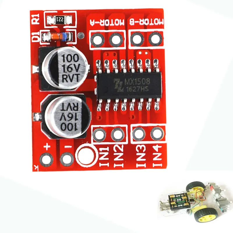 1 шт. мини-модуль pwm контроль скорости за L298N1.5A 2-Way MX1508 DC двигатель драйвер модуль pwm скорость двойной h-мост шаговый