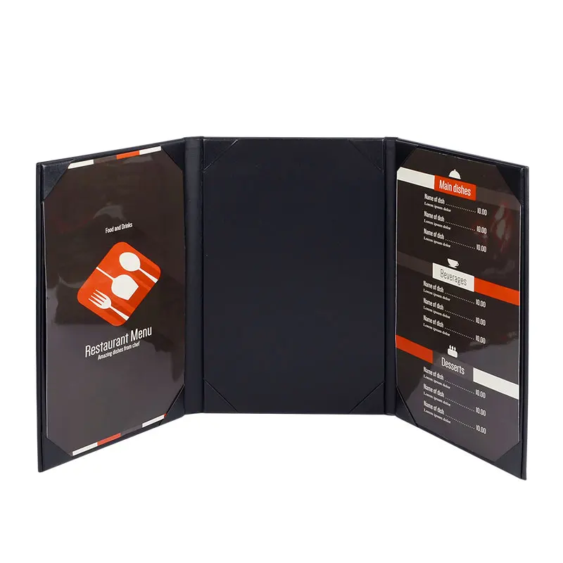 30pcs/lot PU Leather Restaurant Menu Covers Wine List Holders A4 Coffee