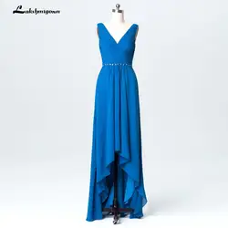 Элегантный синий шифон мать невесты платья плюс Размеры Для женщин Формальное вечернее платье Vestido Novia