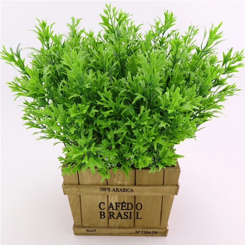 

5 Forks 34CM Rural Plastic Grass Potted Plant Set Artificial Flowers Flowerpot Wedding Home Car Decorative l