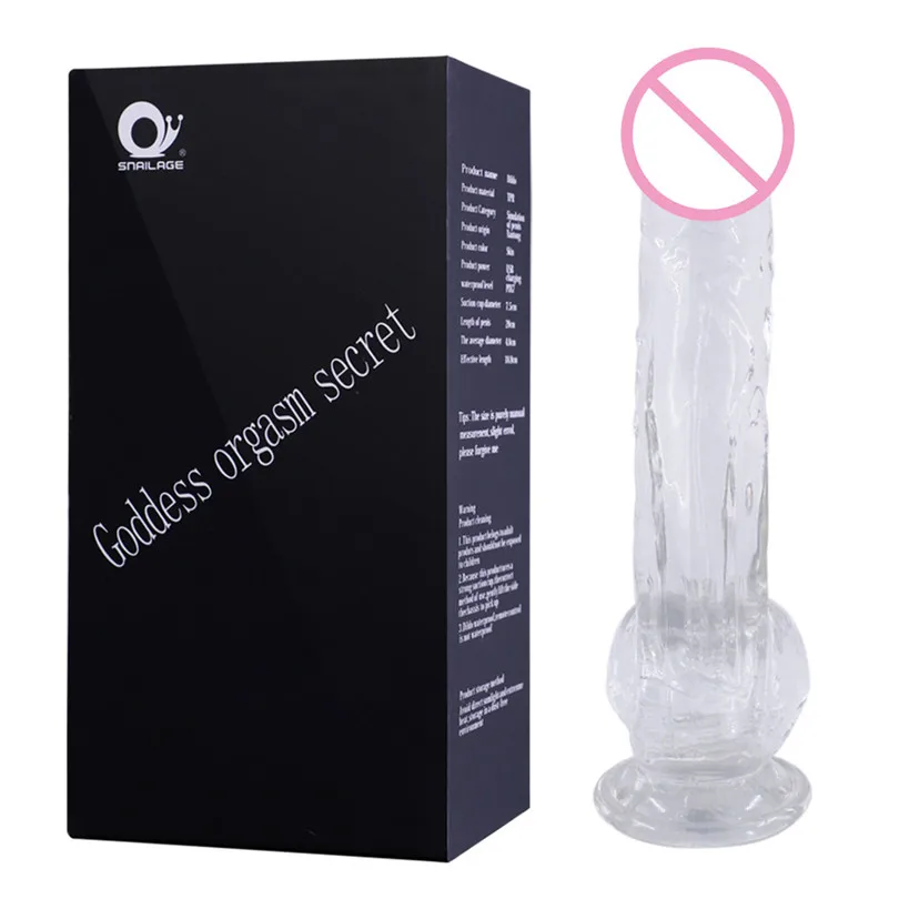 Sex Toy Dildos Clear Color Female Massager Body TPE Dildo Suction Cup Masturbator Massager Vagina Adult Sex Toy (3)