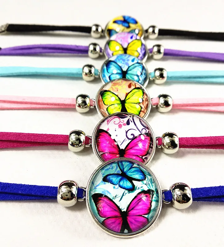24pc (mixed Models) Colorful Butterfly Cartoon Bracelets For Kids Girls