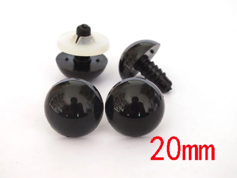 Black Safety Eyes (Screw) - 20mm