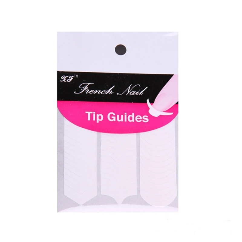

10 Pack Each Pack includes 48 guides French Manicure Nail Art Form Fringe Guides Sticker DIY Stencil