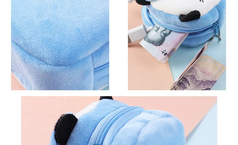 Anime Bag Kids Coin Wallet Headset Holder Change Credit Card Purse Cute Stuffed Cartoon Animal Wallet Mini Storage Plush Pouch