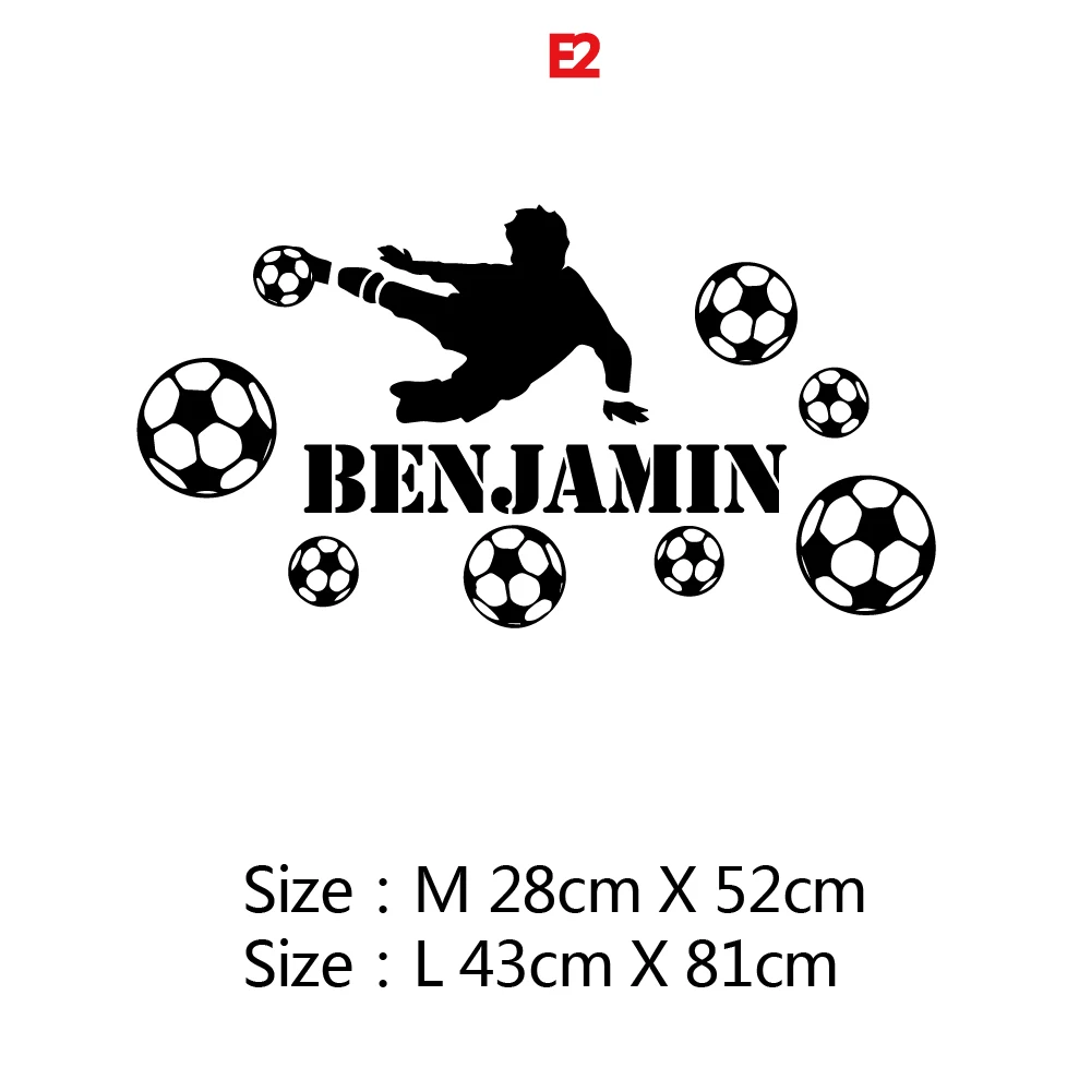 2019 New Customer-made Soccer Player Baby Personalized Any Name Bedroom Vinyl Mural You Choose Name Wall decoration Art Decal