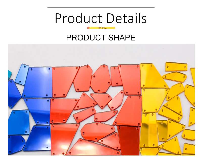 Смешанный Размер 30 шт 4 цвета Акрил ic зеркало пришить стразы неправильное акриловое зеркало пришить кристаллы камней страз