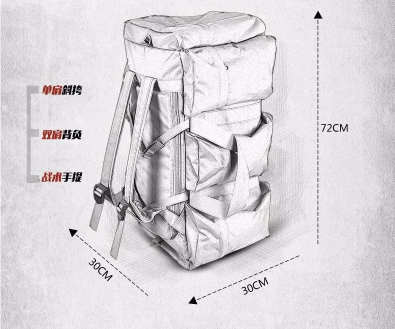 70L Для мужчин большой объем водонепроницаемый рюкзак сумка для палаток багажные сумки шестерни многофункциональный может ручная сумка