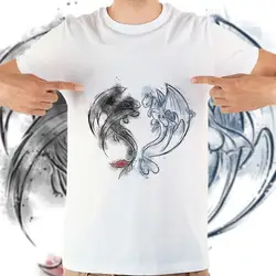 Футболка с изображением героев мультфильма «Как приручить дракона; рисунок с изображениями из мультфильмов; для Harajuku больших размеров с