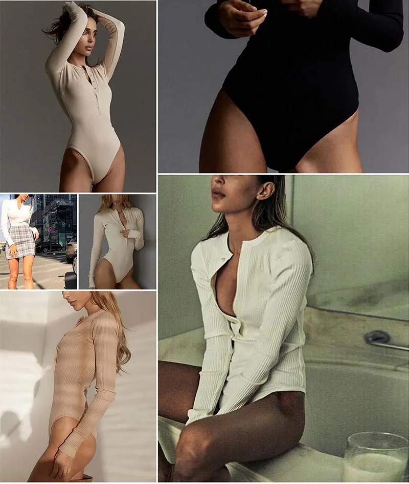 Ribbed Knitted Sexy Bodycon bodysuit 1