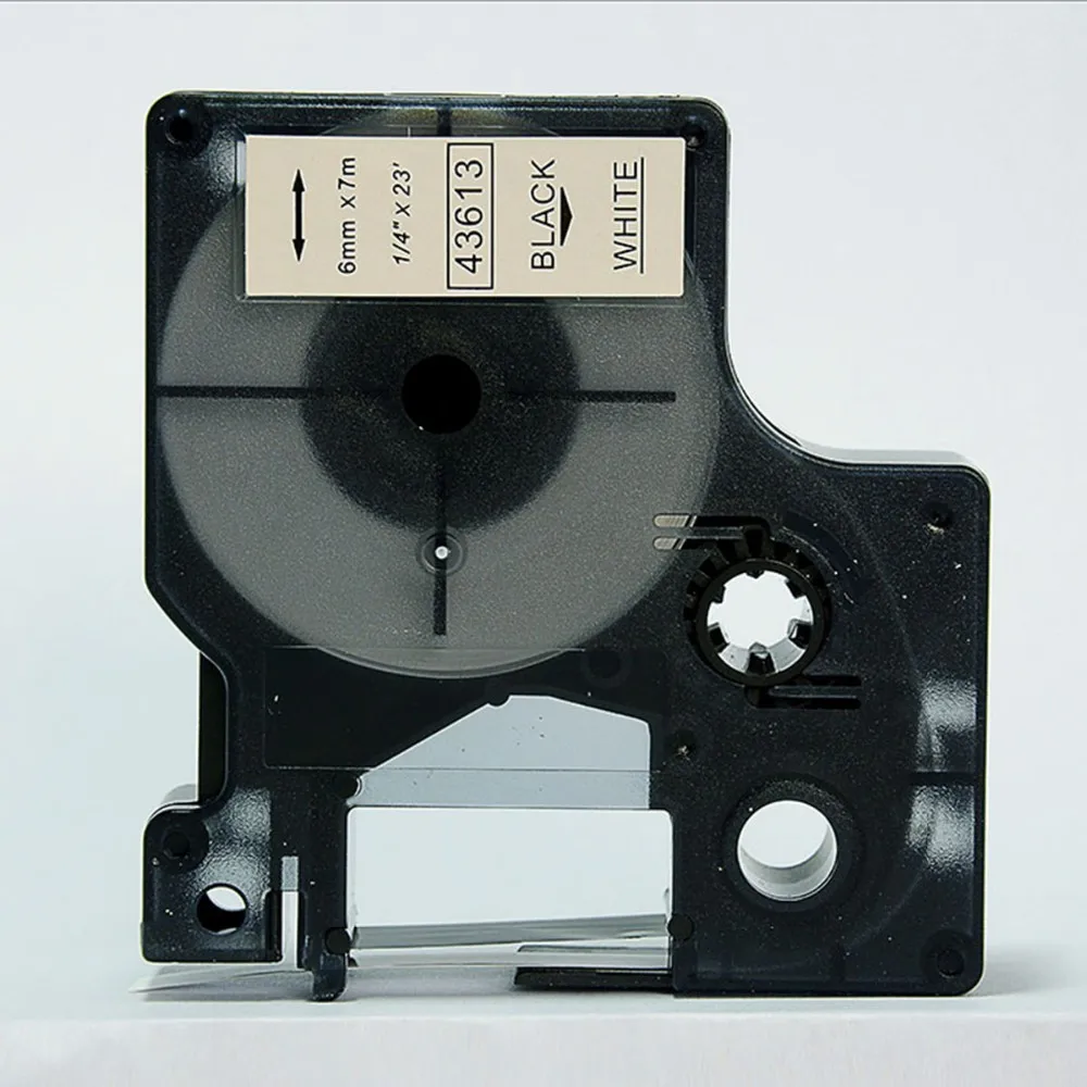 

Free shipping high-quality compatible d1 43613 6mm Black on White label tape for dymo label maker