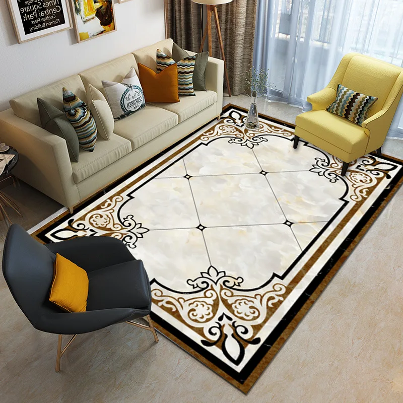 

High Quality Classical Marble Geometric Carpet For Living Room Bedroom Anti-slip Floor Mat Fashion Kitchen Carpet Area Rugs