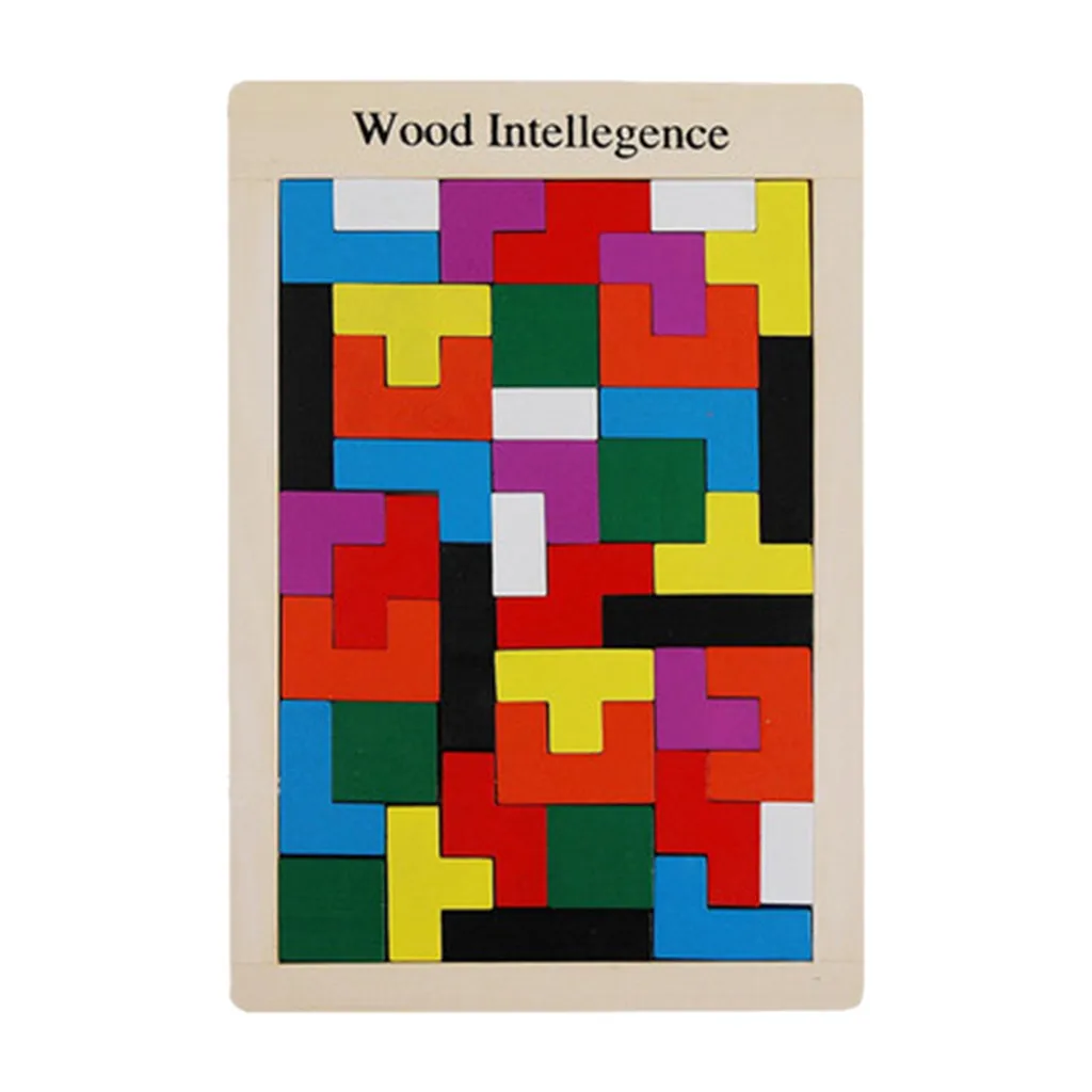 

1pc KIds Wooden Jigsaw Cube Puzzle Toy Tetris Building Game Colorful 5.16
