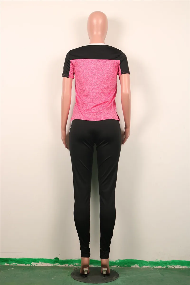 Женская модная одежда с буквенным принтом; комплект из 2 предметов розового цвета; спортивный костюм; повседневный комплект из двух предметов; одежда розового цвета; большие размеры