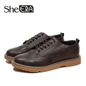 

2019 New Luxury Brand Men's Leather Shoes Spring Autumn Rerby Shoes Oxfords Fashion Casual Dress Shoes Man Business Lace-up