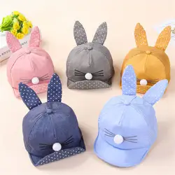 Ideacherry/Детские шапки для девочек Кепка для мальчика лето Шапки для детская шляпа в горошек с ушками Солнцезащитная шляпка для девочки весна