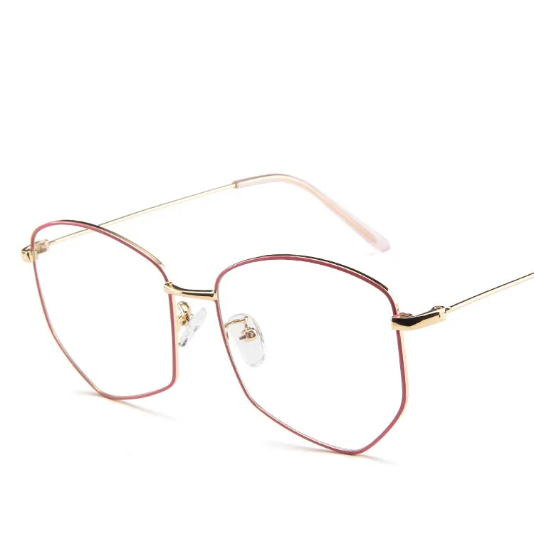 Металлические Модные полигональные очки, оправа Ретро Золотые очки, оправа для очков, круглые компьютерные очки, унисекс, без градусов HA-74 - Цвет оправы: 7